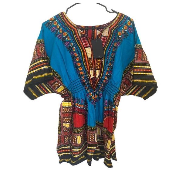 African Patterend Blouse - Picture 2 of 7